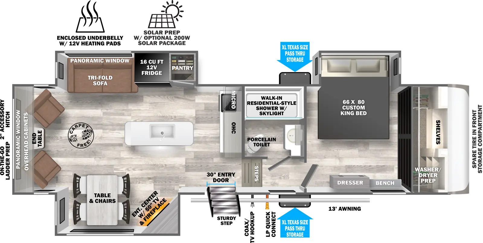 Hemisphere Fifth Wheels 286RL Floorplan